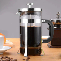 Permata Mall- GLASS CAFETIERE French Press Coffee Maker Pot Plunger Glass 600ml - FS15