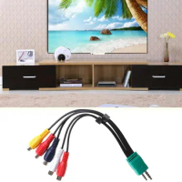 1Pc 18cm 3.5mm + 2.5mm to 5RCA Audio Video Component Adapter Cable For Samsung LED LCD TV