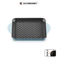 【Le Creuset】琺瑯鑄鐵鍋雙耳正方烤盤24cm(水漾藍)