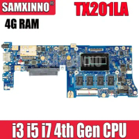 SAMXINNO TX201L Mainboard For ASUS Transformer Book Trio TX201LA TX201LAF TX201 Laptop Motherboard I3 I5 I7 4th Gen CPU 4GB RAM