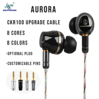 Zephone Aurora CKR100 Headphone upgrade cable 8 cores 8 colors IE80STF10CKR100E70LS400N3AP Gold Plated Plugs optional pins