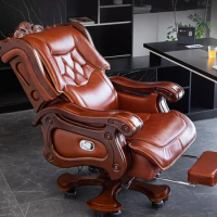 Leather Boss Office Chair Seat Library Designer Conference Waiting Armchairs School Modern Cadeira Escritorio Home Furniture