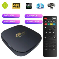 V88 Mini Smart TV Box Android 11 Allwinner H3 Quad Core WiFi 4G 4K HD H.265 3D Theater Media Player 8GB+128GB Iptv TV