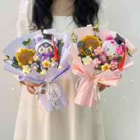 【天使愛美麗】針織花束 玩偶花束 畢業熊花束 小熊花束 向日葵(生日 情人節 母親節 教師節 畢業 婚禮)