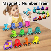 COD Aiyin magnetic train digital train flight train early morning teaching digital wooden toy Enligh