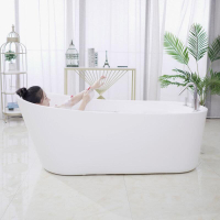 杜美拉用簡約獨立式浴缸工業風槍灰網紅成人浴池14m米浴盆具