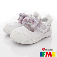 ★IFME日本健康機能童鞋-透氣休閒鞋水涼鞋款IF20-130502白花(寶寶段)