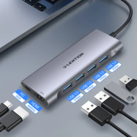LENTION USB C Hub 4K@60Hz @30Hz HDMI USB-A 3.0 PD60W Multiport Adapter for M1 M2 MacBook/Pro/Air iPad Surface TypeC 1M Cable HUB