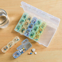 便攜式一周藥盒 旅行 雙層 大藥盒 隨身攜帶 分藥器 藥品收納盒 膠囊分裝盒 衛生 ♚MY COLOR♚【A047】