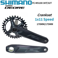 SHIMANO DEORE M5100 Crankset FC-M5100 Chainring 1x11 Speed 11S 170MM/175MM 30T / 32T Crank For MTB Original SHIMANO
