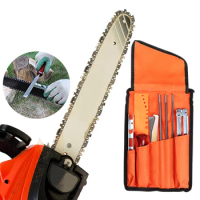 Chainsaw Chain Grinding Kit Professional Chain Saw Sharpening File Round/Flat File Sharpener Tools with Bag for Woodworking