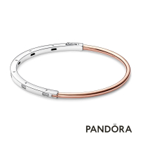 【Pandora 官方直營】Pandora Signature I-D 雙色密鑲寶石手環