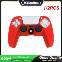 1/2PCS Studded Edition Anti-Slip Protective Skin for 5 PS5 Controller Silicone Case Thumb Grips for Dualsense Soft