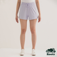 Roots女裝- 喚起自然之心系列 輕量毛圈布休閒短褲-紫色