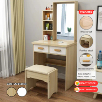 ShopUniverse Dressing Table Vanity Makeup Table Set With 360 degree Mirror And Soft Padded Stool For