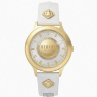 【VERSUS】VERSUS凡賽斯女錶型號VV00313(白色錶面金色錶殼白真皮皮革錶帶款)