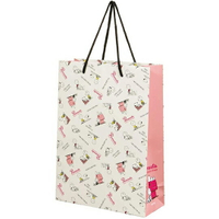 小禮堂 史努比 直式方形手提紙袋 大提袋 禮物紙袋 包裝紙袋 禮品袋 (米 文字)
