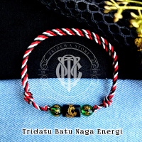 Gelang Tridatu Kristal Naga Energi Tibet Asli, Original TRIDEWA STORE - Untuk Pria Wanita Casual Har