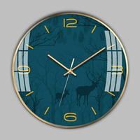 掛鐘 朗品北歐輕奢簡約金屬麋鹿新中式客廳家用靜音時鐘掛鐘石英鐘掛錶
