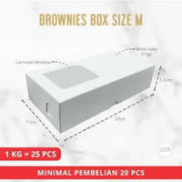 BROWNIES BOX PUTIH, Kemasan Makanan, Packaging Makanan, Dus Makanan, Dus Snack, Dus Kue, Box Kue Bro