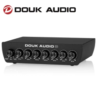 Douk Audio T7 7-Band Equalizer Balanced XLR / RCA Preamp for Home Amplifier