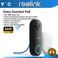 Reolink Doorbell PoE IP Door Security Camera Outdoor with Chime 5MP 180° Diagonal, Two-Way Talk, Hum