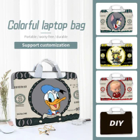 DIY Creative graffiti Laptop Bag Notebook Case PU Laptop Shoulder Bag Hand Bag 12 13.3 14 15.6 17.3inch for Asus/Macbook/HP/Acer