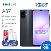 Samsung A07 12GB RAM Baru Murah 6+6 Extend ram 6/128 6GB 128GB Garansi RESMI SEIN Black + 25W + Case