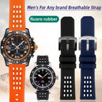 Quick release For luminox omega Seiko Mido Breitling IWC Men's Silicone breathable watchband 20 22mm Fluoro rubber watch strap