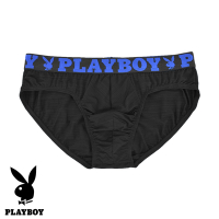 【PLAYBOY】藍色織帶涼感透氣緞彩彈性三角褲