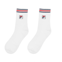 【FILA】襪子 滿額出貨 白 藍紅線 基本款 單雙入 長襪 中筒襪(SCU7003WT)