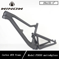 Winowsports Carbon 29er MTB Bike Frame Travel 160mm Tire 2.4inch 210*55mm Full Suspension Mountain Bike Frameset Bicycle Parts