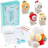 FREEBLOSS 4 Set Crochet Kit Crochet Capybara with Video Tutorials Crochet Capybara Kit Orange Chicke