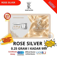 ROSE SILVER 0.25 GRAM PERAK ASLI MURNI 999