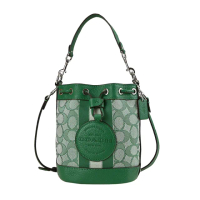 【COACH】MINI DEMPSEY圓標LOGO兩用水桶包(綠色/展示品)