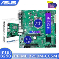 LGA 1151 Asus PRIME B250M-C/CSM Motherboard 5-Fold Protection Network Protection M.2 PCI-E3.0 DDR4 Office B250 Placa-Mãe 1151