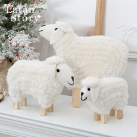羊毛氈小綿羊擺件圣誕樹掛件裝飾品創意ins北歐風臥室桌面擺設