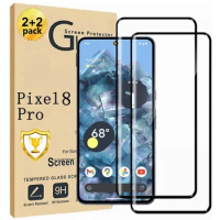 2 Pack for Google Pixel 8/7 Pro 6A/6/5A/4/3/2 XL Tempered Glass Screen Protector, 9H Hardness Tempered Glass Screen Protector