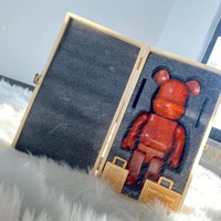 Bearbrick400% rosewood suitcase solid wood bear BE@RBRICK 28cm trendy toy rosewood doll collection decoration wooden bear
