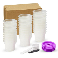 50 Disposable K Cups Filters With 5 Reusable Lids Compatible For Keurig 2.0&amp;1.0 Coffee Maker