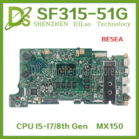 KEFU BE5EA Mainboard For Acer Swift 3 SF315-51 SF315-51G Laptop Motherboard With I5-8250U I7-8550U 8GB-RAM MX150 100% Tested