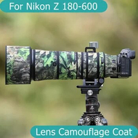For Nikon Z 180-600mm Lens Camouflage Coat Waterproof Rain Cover Sleeve Case Nylon Cloth For NIKKOR Z 180-600 F5.6-6.3 VR