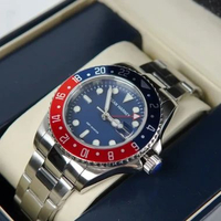 Jam Tangan REGAN HARNEY RH 009-01 GMT AVIATOR BLUE STAINLESS STEEL WATCH 100% ORIGINAL
