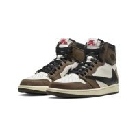 【NIKE 耐吉】Travis Scott x Air Jordan 1 卡其 高筒 倒勾 CD4487-100(AJ1 聯名款 倒鉤 休閒鞋 男鞋)