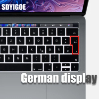 German Laptop Silicone Cover Laptop cover For MacBook air15"M2 pro14" touch ID Keyboard cover Dust-proof silicone keyboard case