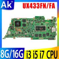 UX433F For ASUS ZenBook 13 UX433FN UX433FA UX433 Laptop Motherboard Mainboard I3 I5 I7 8G/16G-RAM MX150/UMA