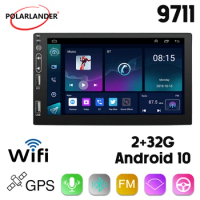 Car Multimedia Player 4 Cores Car Stereo GPS Universal 2 Din Android 10.0 7 Inch Carplay, Android Auto Android 10 WIFI+4G 2+32G