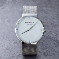 【BERING】BERING 丹麥國寶 MAX RENE設計師聯名限量時尚錶款/40mm-銀-15540-004銀