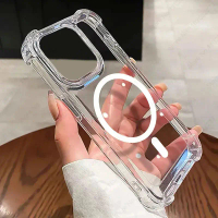 Magnetic Wireless Charger For Magsafe Transparent Case For iPhone 17 11 12 13 14 15 16 Pro Max Plus