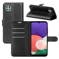 GalaxyA22 Case for Samsung Galaxy A22 (5G VER) SC-56B Cover Wallet Card Stent Book Style Leather black 22A SM-A226B A226 A 22 5G